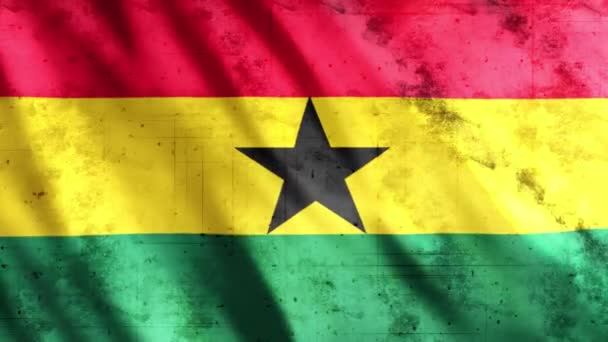 Flaga Ghana Grunge Animation Full 1920X1080 Pixels Przedłużenie Czasu Trwania — Wideo stockowe