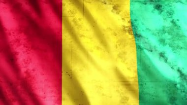 Gine Bayrağı Grunge Animasyonu, Full HD, 1920x1080 Pikseller, Gerektiği gibi süreyi Kusursuz Döngü ile genişletin