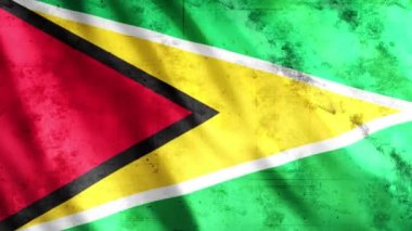 Guyana Flag Grunge Animasyonu, Full HD, 1920x1080 Pikseller, Gerekli olan süreyi Kusursuz Döngü ile genişletin