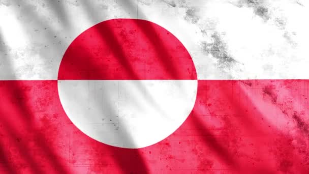 Greenland Flag Grunge Animation Full 1920X1080 Pixels Extending Duration Conditions — 비디오