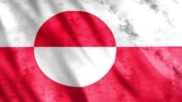 Greenland Flag Grunge Animation Full 1920X1080 Pixels 根据无缝合线的要求延长期限 — 图库视频影像