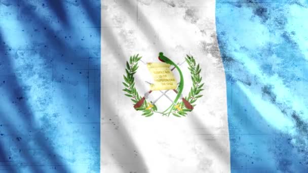 Guatemala Flag Grunge Animation Full 1920X1080 Pixel Estendere Durata Secondo — Video Stock