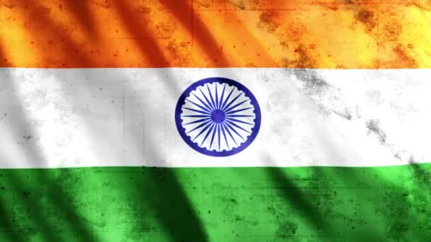 India Flag Grunge Animation Full 1920X1080 Pixeles Extienda Duración Según — Vídeos de Stock