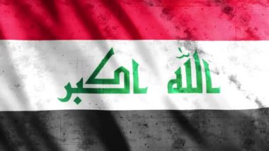 Irak Bayrak Grunge Animasyonu, Full HD, 1920x1080 Pikseller, Gerektiği gibi Süre Uzatın