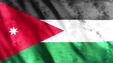Jordan Flag Grunge Animasyonu, Full HD, 1920x1080 Pikseller, Gerekli olan süreyi Kusursuz Döngü ile genişletin