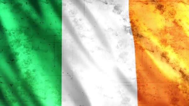 Irlanda Bandiera Grunge Animation Full 1920X1080 Pixel Estendere Durata Secondo — Video Stock