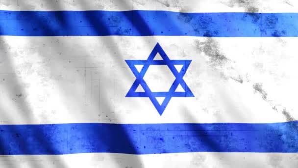 Israel Vlag Grunge Animatie Full 1920X1080 Pixels Verleng Duur Volgens — Stockvideo