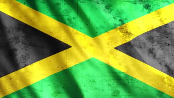 Jamaica Flag Grunge Animation Full 1920X1080 Pixel Verlängern Sie Die — Stockvideo