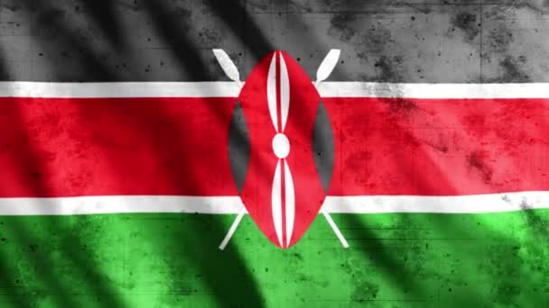 Kenya Flag Grunge Animation Full 1920X1080 Pixel Verlängern Sie Die — Stockvideo