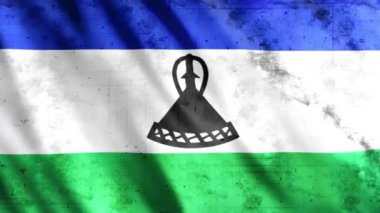 Lesotho Flag Grunge Animasyonu, Full HD, 1920x1080 Pikseller, Gerektiği gibi Süre Uzatın