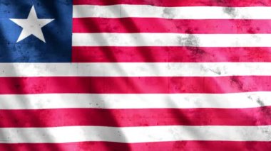 Liberya Bayrak Grunge Animasyonu, Full HD, 1920x1080 Pikseller, Gerektiği gibi Süre Uzatın