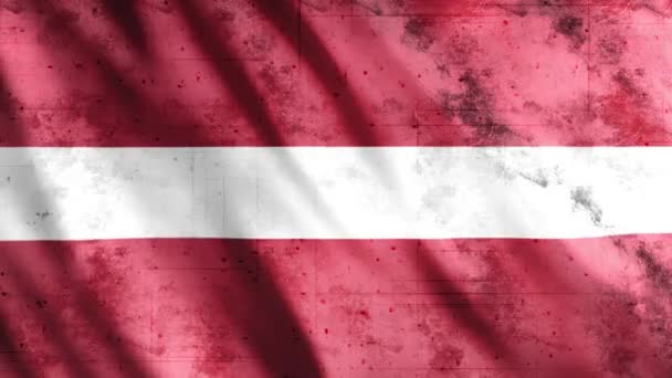 Flaga Łotwa Grunge Animation Full 1920X1080 Pixels Przedłużenie Czasu Trwania — Wideo stockowe