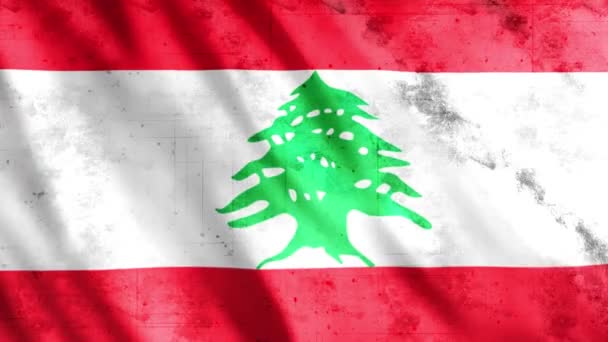 Lebanon Flag Grunge Animation Full 1920X1080 Pixels Extending Duration Conditions — 비디오