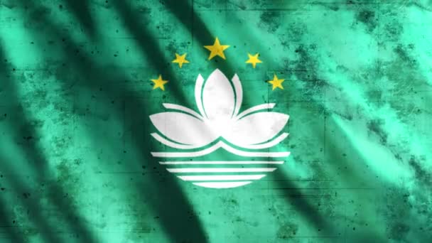 Macau Flag Grunge Animasyonu Full 1920X1080 Pikseller Gerektiği Gibi Süreyi — Stok video