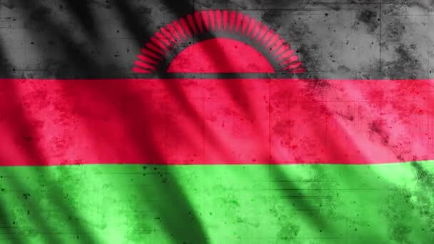 Malawi Flag Grunge Animation Full 1920X1080 Pixlar Förläng Varaktigheten Enligt — Stockvideo