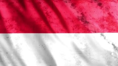 Monaco Flag Grunge Animasyonu, Full HD, 1920x1080 Pikseller, Gerektiği gibi süreyi Tertemiz Döngü ile genişletin