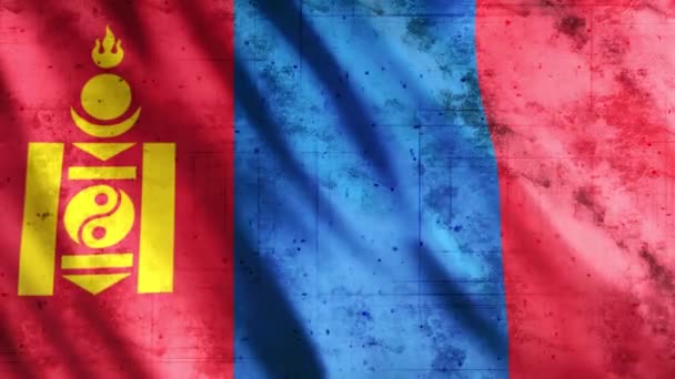 Mongolie Drapeau Grunge Animation Full 1920X1080 Pixels Prolonger Durée Selon — Video