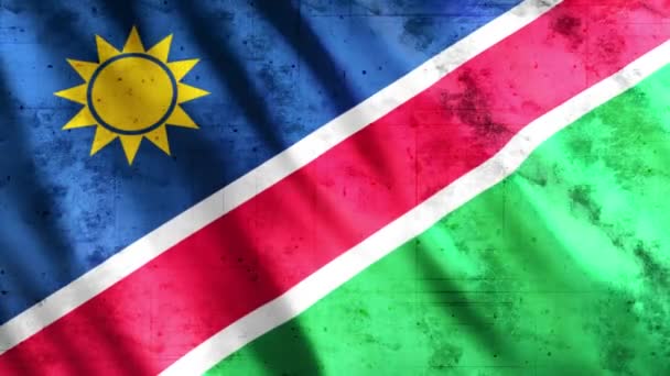 Namibia Flag Grunge Animation Full 1920X1080 Pixeles Extienda Duración Según — Vídeos de Stock