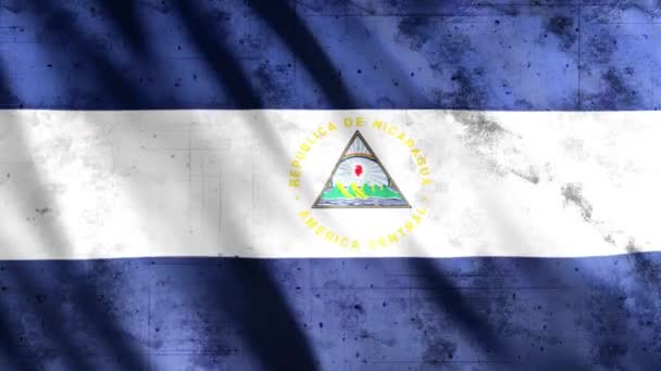 Flaga Nikaragui Grunge Animation Full 1920X1080 Pixels Przedłużyć Czas Trwania — Wideo stockowe