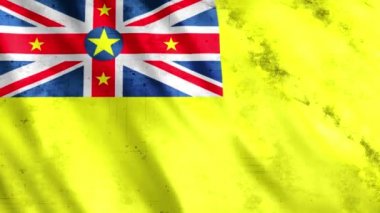 Niue Flag Grunge Animasyonu, Full HD, 1920x1080 Pikseller, Gerektiği gibi Süre Uzatın