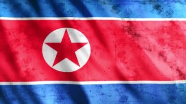 Kuzey Kore Bayrak Grunge Animasyonu, Full HD, 1920x1080 Pikseller, Gerektiği gibi süre uzatın