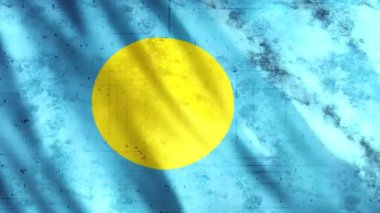Palau Flag Grunge Animasyonu, Full HD, 1920x1080 Pikseller, Gerektiği gibi Süre Uzatın