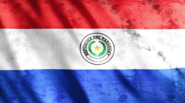 Paraguay Bayrak Grunge Animasyonu, Full HD, 1920x1080 Pikseller, Gerektiği gibi süreyi Kusursuz Döngü ile genişletin