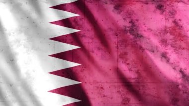Katar Bayrak Grunge Animasyonu, Full HD, 1920x1080 Pikseller, Gerektiği gibi Süre Uzat