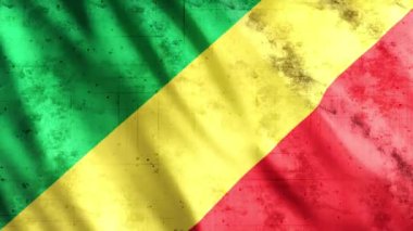 Kongo Bayrak Animasyonu, Full HD, 1920x1080 Pikseller, Kusursuz Döngü 'de olduğu gibi süreyi uzatın.