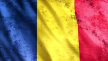 Romanya Bayrak Grunge Animasyonu, Full HD, 1920x1080 Pikseller, Gerektiği gibi süreyi Noktasız Döngü ile genişletin