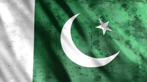 パキスタン国旗グランジアニメーション フルHd 1920X1080ピクセル シームレスなループで要件に応じて時間を延長 — ストック動画
