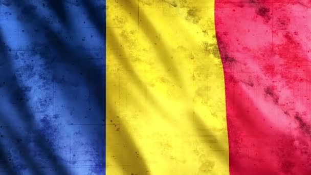 Romania Flag Grunge Animation Full 1920X1080 Pixels Extending Duration Conditions — 비디오