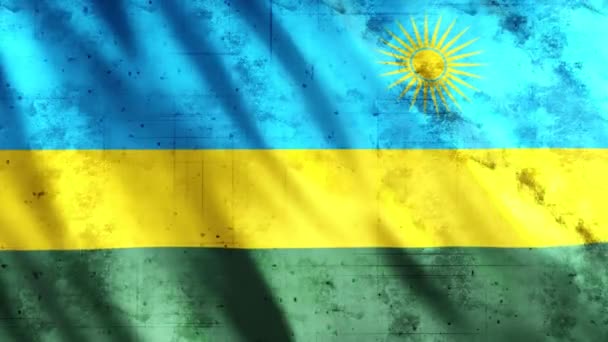 Rwanda Flag Grunge Animation Full 1920X1080 Pixels Extended Duration Requency — стокове відео