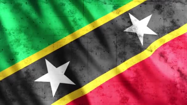 Saint Kitts Och Nevis Flag Grunge Animation Full 1920X1080 Pixlar — Stockvideo