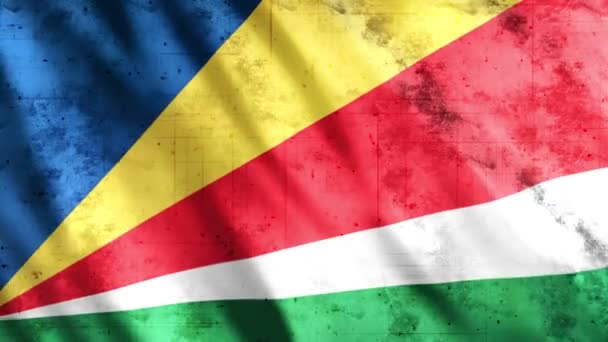 Seychelles Flag Grunge Animation Full 1920X1080 Pixel Estendere Durata Secondo — Video Stock