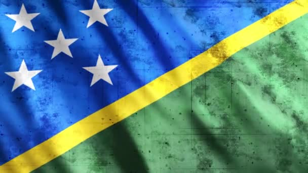 Salomonöarna Flagga Grunge Animation Full 1920X1080 Pixlar Förläng Varaktigheten Enligt — Stockvideo
