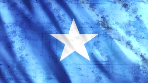 Somalia Flag Grunge Animation Full 1920X1080 Pixlar Förläng Varaktigheten Enligt — Stockvideo