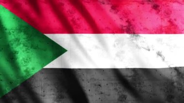 Sudan Flag Grunge Animasyonu, Full HD, 1920x1080 Pikseller, Gerektiği gibi Süre Uzatın