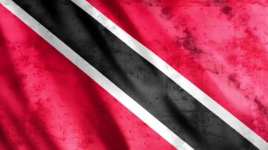 Trinidad ve Tobago Flag Grunge Animasyon, Full HD, 1920x1080 Pikseller, Kusursuz Döngü ile gereken süreyi uzatın