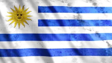 Uruguay Flag Grunge Animasyonu, Full HD, 1920x1080 Pikseller, Gerektiği gibi süreyi Kusursuz Döngü ile genişletin