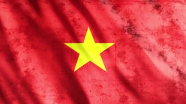 Vietnam Bayrağı Grunge Animasyonu, Full HD, 1920x1080 Pikseller, Gerektiği gibi süreyi uzatın