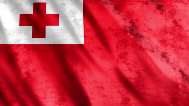 Tonga Flag Grunge Animation Full 1920X1080 Pixel Estendere Durata Secondo — Video Stock