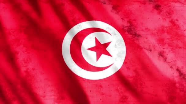 Tunisie Drapeau Grunge Animation Full 1920X1080 Pixels Prolonger Durée Selon — Video