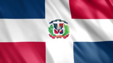 Dominik Cumhuriyeti Bayrak Animasyonu, Full HD, 1920x1080 Pikseller, Gerektiği gibi süreyi Tertemiz Döngü ile genişletin