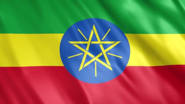 Etiopia Flaga Animacja Full 1920X1080 Pikseli Przedłużyć Czas Trwania Zgodnie — Wideo stockowe