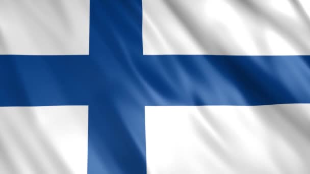 Finlandia Flaga Animacja Full 1920X1080 Pixels Przedłużyć Czas Trwania Zgodnie — Wideo stockowe