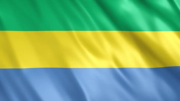 Gabon Flagg Animation Full 1920X1080 Pixlar Förläng Varaktigheten Enligt Kravet — Stockvideo