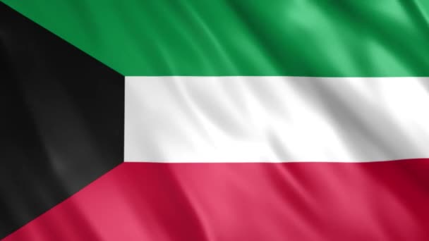 Kuwejt Flaga Animacja Full 1920X1080 Pikseli Przedłużyć Czas Trwania Zgodnie — Wideo stockowe
