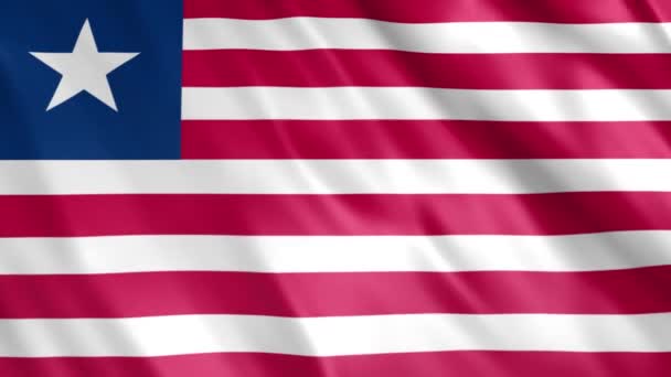 Liberia Flag Animation Full 1920X1080 Pixels Przedłużenie Czasu Trwania Zgodnie — Wideo stockowe