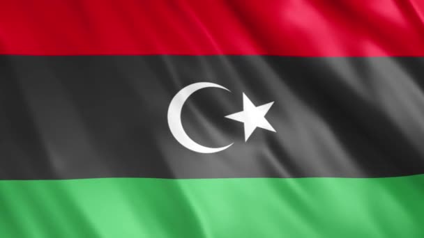 Libya Bayrak Animasyonu Full 1920X1080 Pikseller Süreyi Kusursuz Döngü Olduğu — Stok video